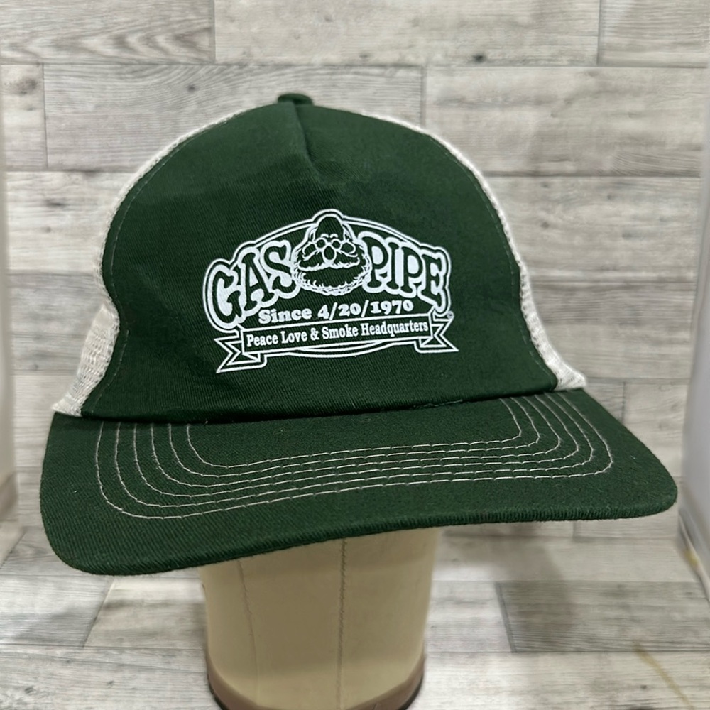 Gas Pipe green trucker baseball cap hat